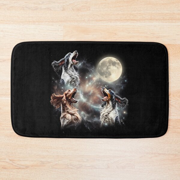 Item preview, English Setter Howling Moon Lover Dog designed and sold by MosaikkiArt.