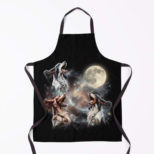 Item preview, English Setter Howling Moon Lover Dog designed and sold by MosaikkiArt.