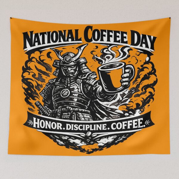 Item preview, Honor Discipline Coffee National Coffee Day Samurai Warrior designed and sold by irfanshikh.