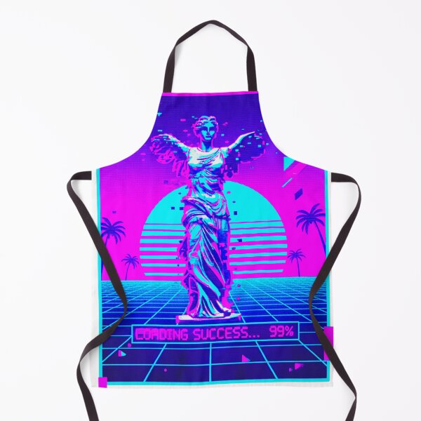 Item preview, Neoclassical Vaporwave Winged Statue - Synthwave Grid designed and sold by A E S T H E T A T A G.