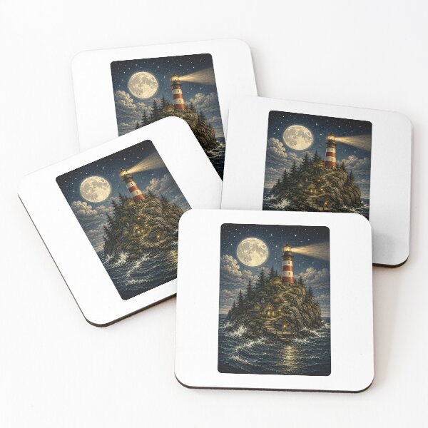 Item preview, Moonlit Lighthouse Island designed and sold by PeterPunkt.