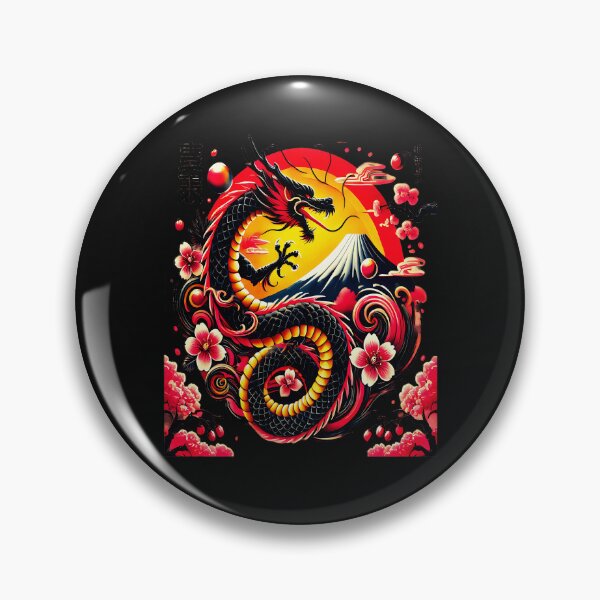 Item preview, Japanese Dragon Mount Fuji Cherry Blossom Asian Mythology designed and sold by MOnnroyu.