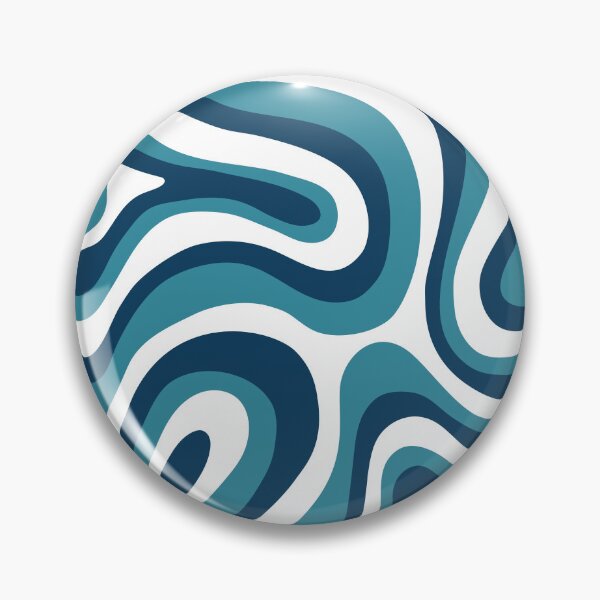 Item preview, Liquid Swirl Retro Abstract in Deep Navy Blue , Light Teal, and Medium Teal Blue, Cream, and White designed and sold by Differenceee.
