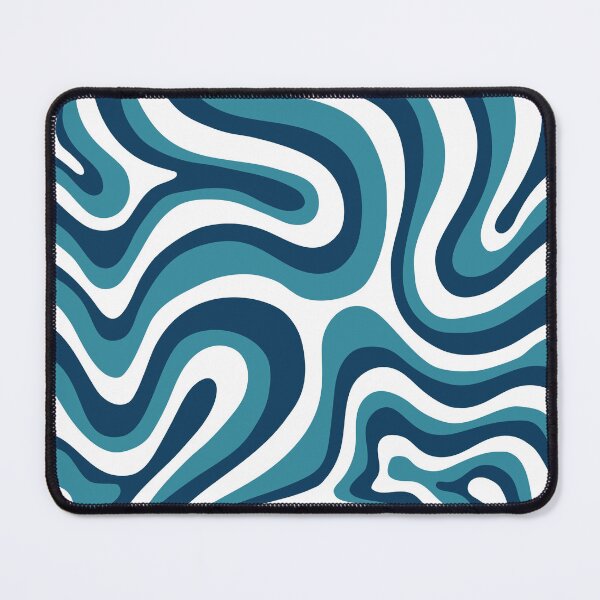 Item preview, Liquid Swirl Retro Abstract in Deep Navy Blue , Light Teal, and Medium Teal Blue, Cream, and White designed and sold by Differenceee.
