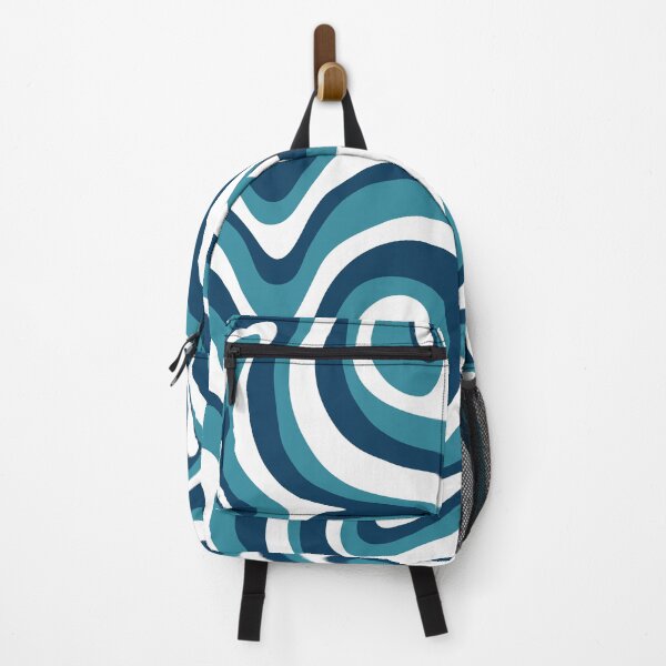 Item preview, Liquid Swirl Retro Abstract in Deep Navy Blue , Light Teal, and Medium Teal Blue, Cream, and White designed and sold by Differenceee.