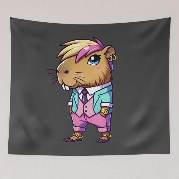 Item preview, Stylish Capybara in a Suit Fashion Illustration designed and sold by AniDragonfly.