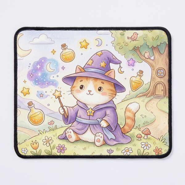 Item preview, Cute wizard cat watercolor cozy halloween designed and sold by Softie Sticker Studio.