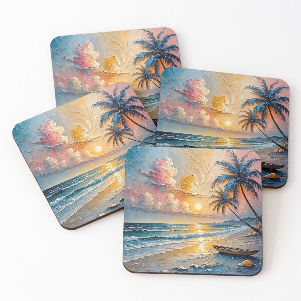 Item preview, Oil painting of a tropical beach designed and sold by Chi261.