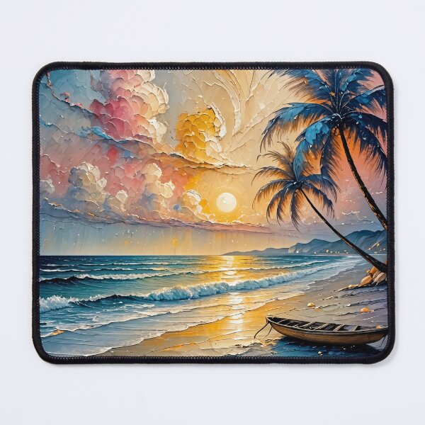 Item preview, Oil painting of a tropical beach designed and sold by Chi261.