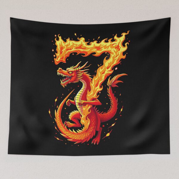 Item preview, 7 Lucky Number Fiery Dragon Mythical Creature designed and sold by MOnnroyu.