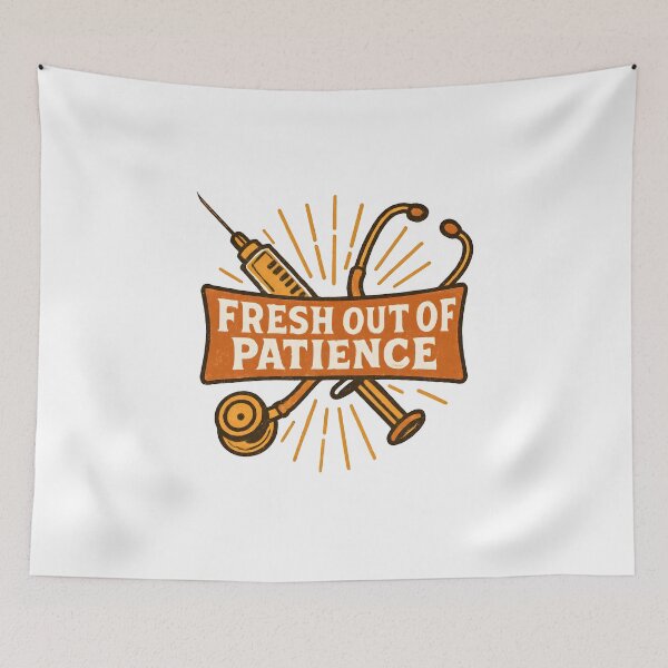 Item preview,  Fresh Out of Patience Shirt, Vintage Label Style Nurse T-Shirt, Retro Sunburst Nurse Gift Tee, Funny Nurse Humor Graphic Shirt designed and sold by TshirtsLabs.