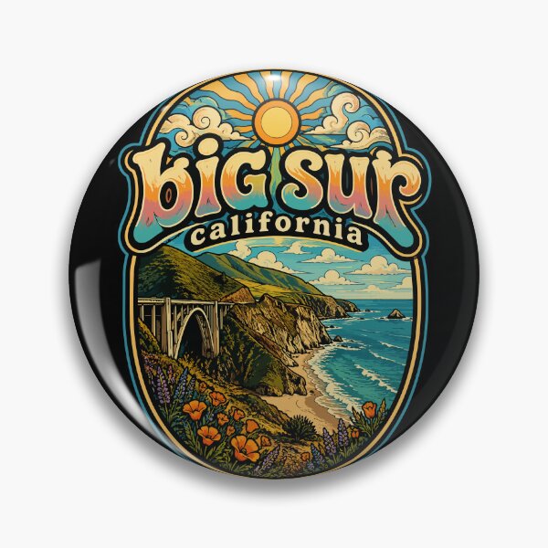 Item preview, Big Sur California Retro Trippy Art Travel designed and sold by TomFrontierArt.