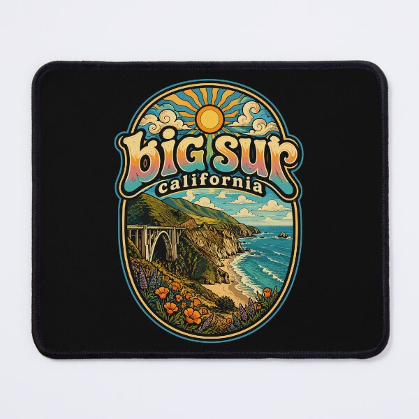 Item preview, Big Sur California Retro Trippy Art Travel designed and sold by TomFrontierArt.