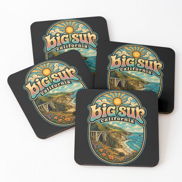 Item preview, Big Sur California Retro Trippy Art Travel designed and sold by TomFrontierArt.