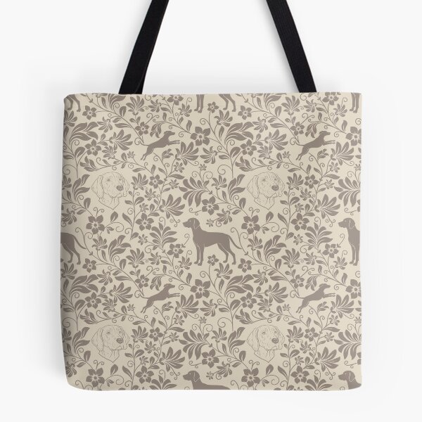Item preview, Hungarian Vizsla Floral Pattern | Elegant Botanical Dog Design Sepia designed and sold by WildLakePatterns.