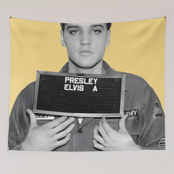 Item preview, Elvis Mugshot Original Custom Vintage Music Poster Wall Art designed and sold by Cool Robot Bro..