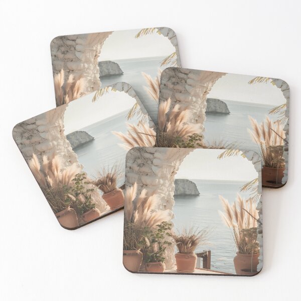 Item preview, Boho Coastal Archway Ocean View Terrace Wall Art designed and sold by Emberearth.
