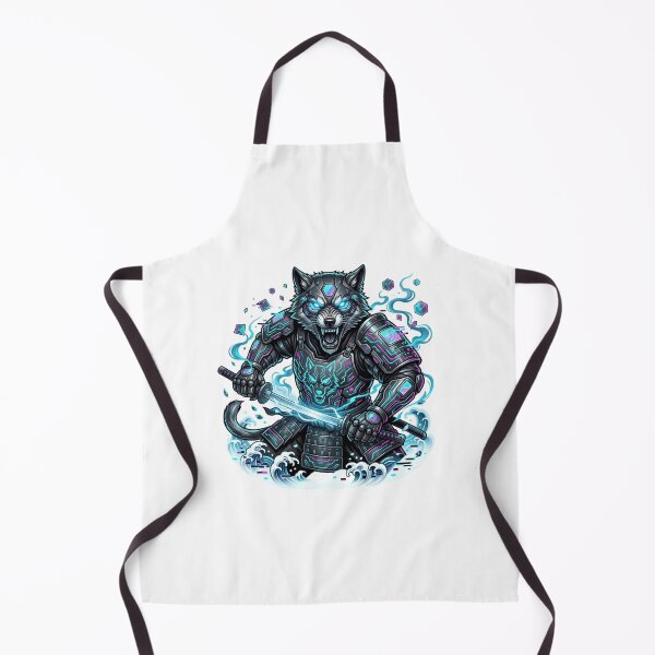 Artikelvorschau, Cyber-Samurai-Wolfskrieger | Neon-futuristisches Wolf-Aufkleber-Design entworfen und verkauft von Shivamartwark.