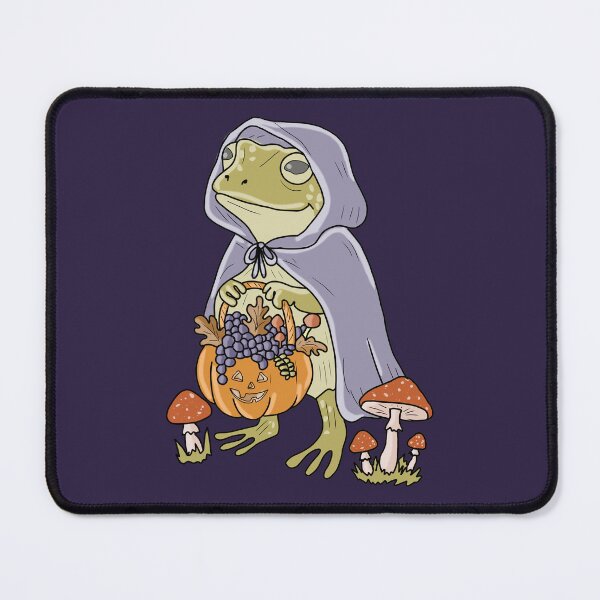Item preview, Frog Halloween in cape with Jack-o'-lantern basket designed and sold by LeshanArt.