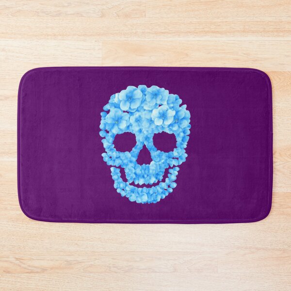 Item preview, Blue Floral Skull | Cute Gothic Flower Skull designed and sold by med-lavender-ee.