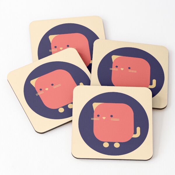 Item preview, Cute Square Cat – Kawaii Kitten Illustration designed and sold by ParadiseSh0p.
