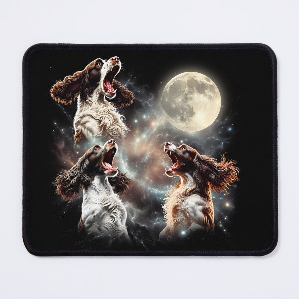 Item preview, English Springer Spaniel Howling Moon Lover Dog designed and sold by MosaikkiArt.
