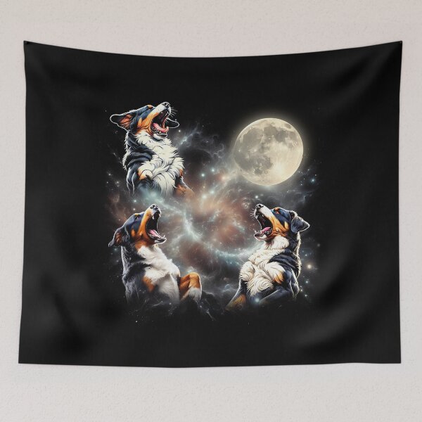 Item preview, Entlebucher Mountain Dog Howling Moon Lover Dog designed and sold by MosaikkiArt.