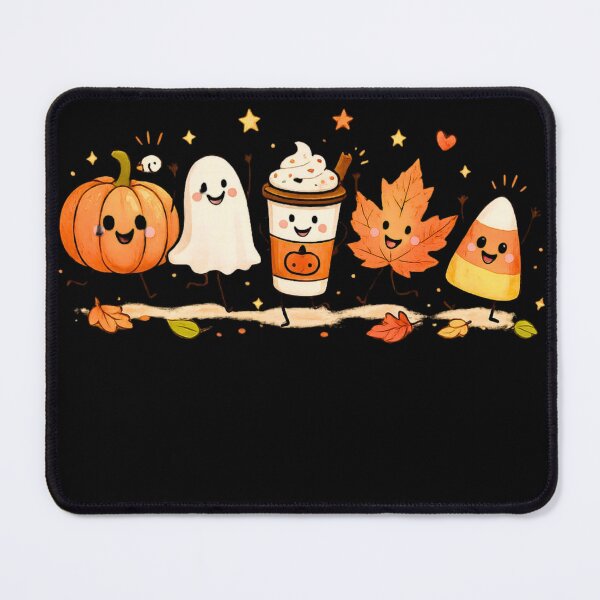 Item preview, Cute Thanksgiving Friends Kawaii Pumpkin Ghost Coffee Leaf Candy Corn designed and sold by bilal sibgui.