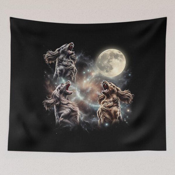Item preview, Field Spaniel Howling Moon Lover Dog designed and sold by MosaikkiArt.