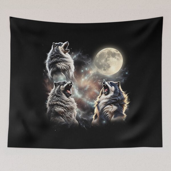Item preview, Finnish Lapphund Howling Moon Lover Dog designed and sold by MosaikkiArt.