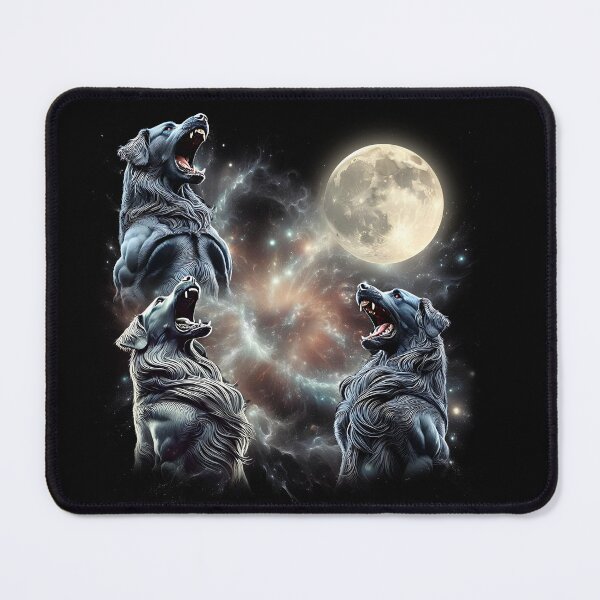Item preview, Flat-Coated Retriever Howling Moon Lover Dog designed and sold by MosaikkiArt.
