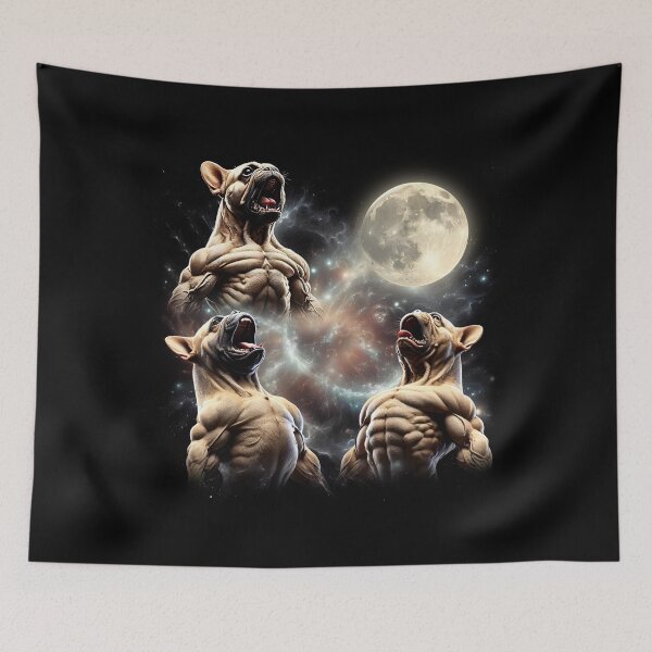 Item preview, French Bulldog Howling Moon Lover Dog designed and sold by MosaikkiArt.