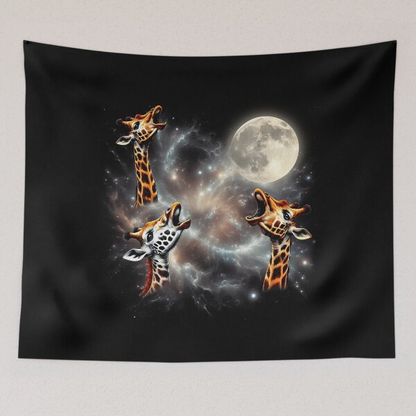 Item preview, Giraffe Howling Moon Lover Dog designed and sold by MosaikkiArt.