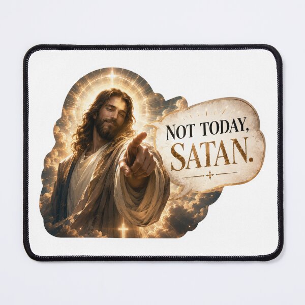 Item preview, jesus not today satan meme  designed and sold by PatternFly.