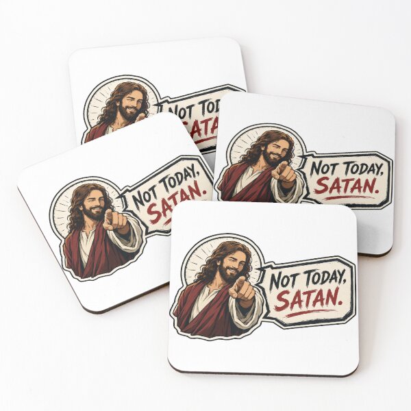 Item preview, jesus not today satan meme  designed and sold by PatternFly.