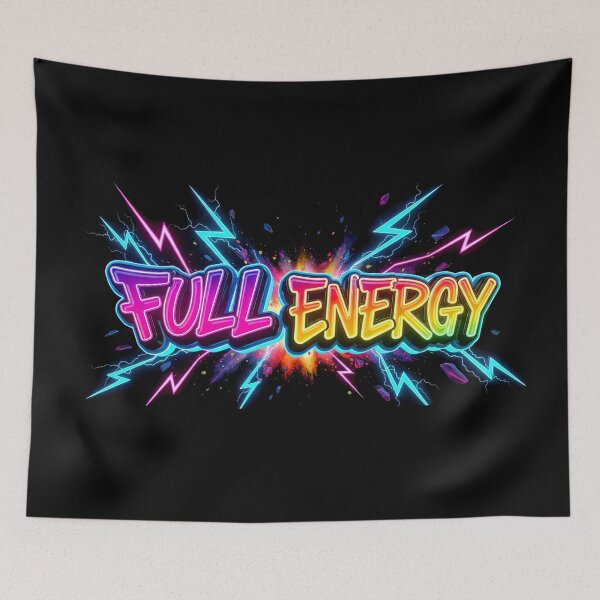 Item preview, Full Energy Neon Graffiti Splash Electric Rave Typography designed and sold by DigitalArtx-com.