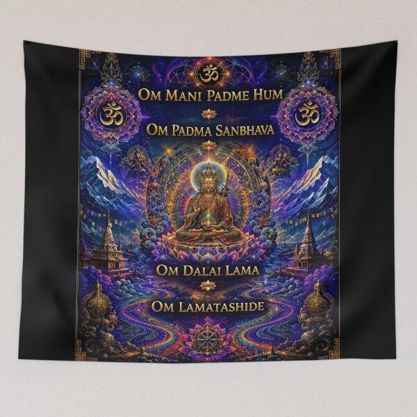 Item preview, Sacred Tibetan Mantras – Psychedelic Mandala of Spiritual Awakening designed and sold by Dominik1994.