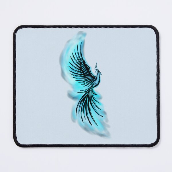 Item preview, Electric Blue Phoenix - Neon Flame Firebird Fantasy Art designed and sold by URSM.