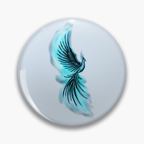 Item preview, Electric Blue Phoenix - Neon Flame Firebird Fantasy Art designed and sold by URSM.