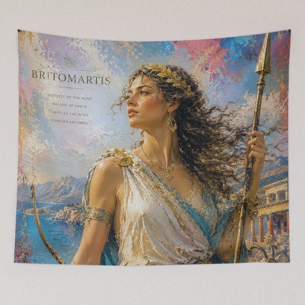 Item preview, ‘Sweet Maiden’ Goddess Britomartis painting designed and sold by GalleryKauffeld.
