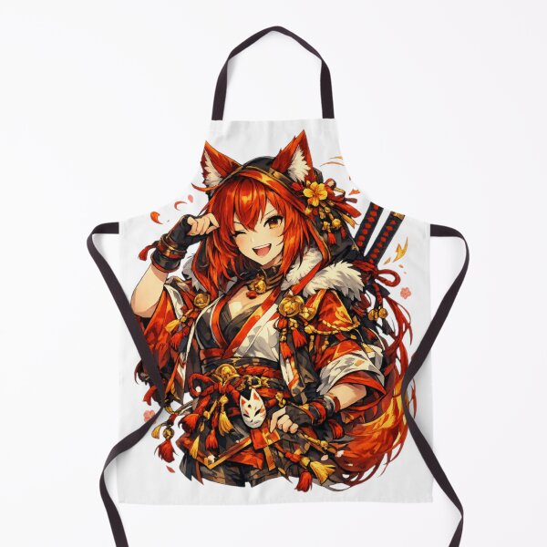 Item preview, Kitsune Samurai Girl with Fox Mask and Katana Swords designed and sold by IMOBILYARI VibeCore.