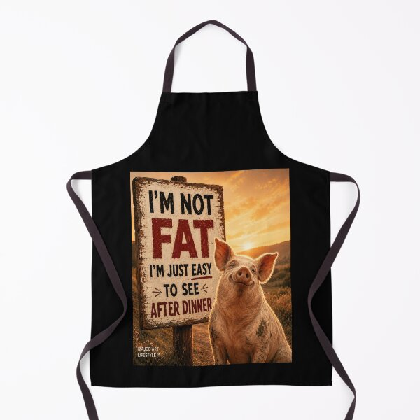 Item preview, Funny Inappropriate Pig Quote – I'm Not Fat, I'm Just Easy to See After Dinner – Farm Humor designed and sold by MAJCO-ART.
