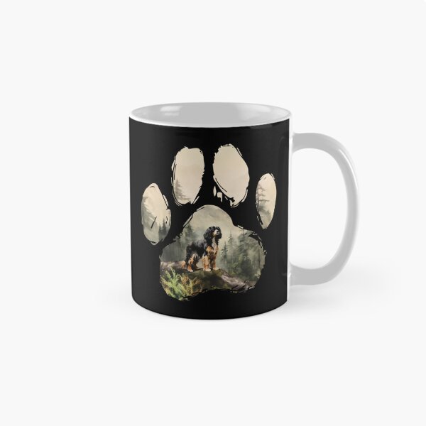 Item preview, Funny Cavalier King Charles Spaniel Paw Foggy Mountain Tree Mom Dad Kids designed and sold by rafaeltto.