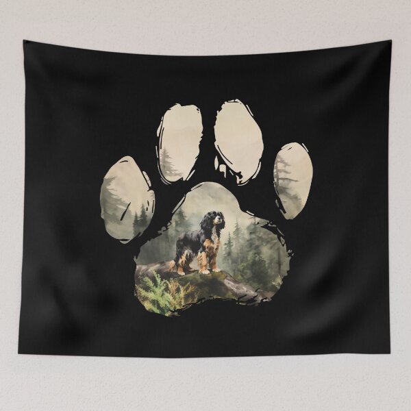 Item preview, Funny Cavalier King Charles Spaniel Paw Foggy Mountain Tree Mom Dad Kids designed and sold by rafaeltto.