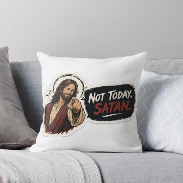 Item preview, jesus not today satan meme  designed and sold by PatternFly.