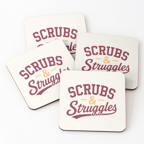 Item preview, Scrubs & Struggles Funny Nurse T-Shirt Dark Red designed and sold by KiwyStudio.