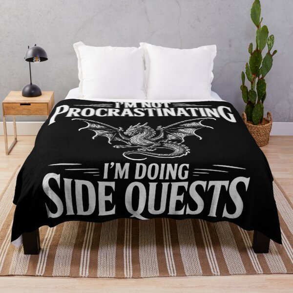 Item preview, Epic Gamer Fantasy Adventure Apparel I'm Not Procrastinating I'm Doing Side Quests Dragon designed and sold by Colorfulman.