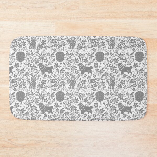 Item preview, Newfoundland Floral Pattern | Elegant Botanical Dog Design Grey designed and sold by WildLakePatterns.