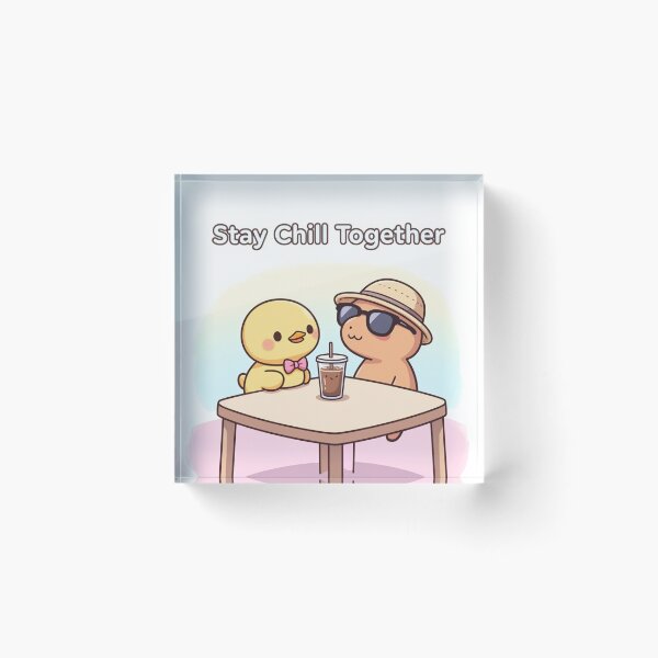 Item preview, Stay Chill Together - Capybara and Duck Cafe Friends designed and sold by Xenovita.