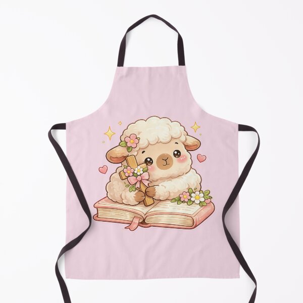 Item preview, Cute Kawaii Lamb Holding Floral Cross | Christian Faith Sticker | Pastel Bible Art designed and sold by StickyDelights.